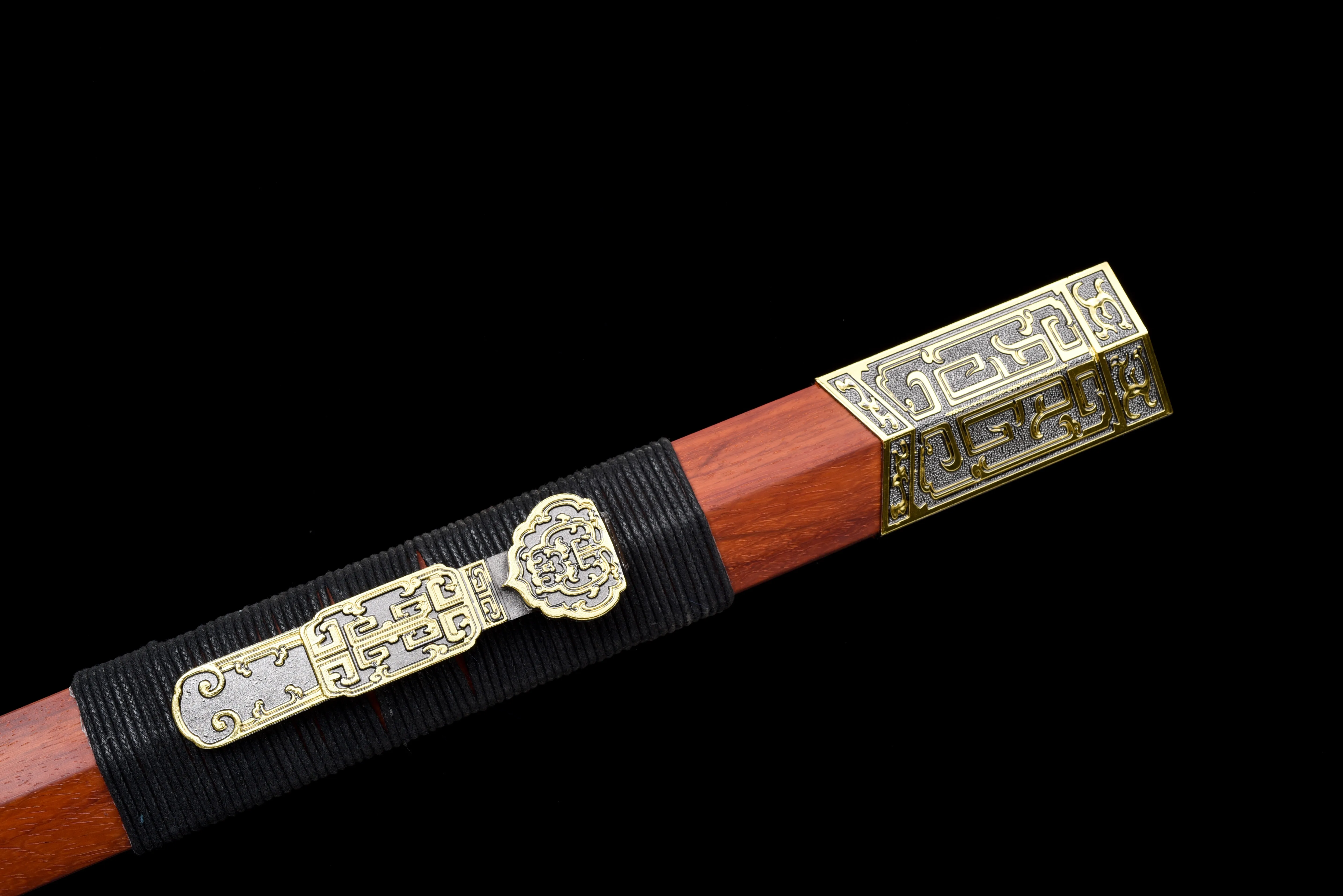 108cm medieval Chinese Lingyun sword made of Damascus steel, a very sharp samurai sword, with a redwood scabbard, knight katana