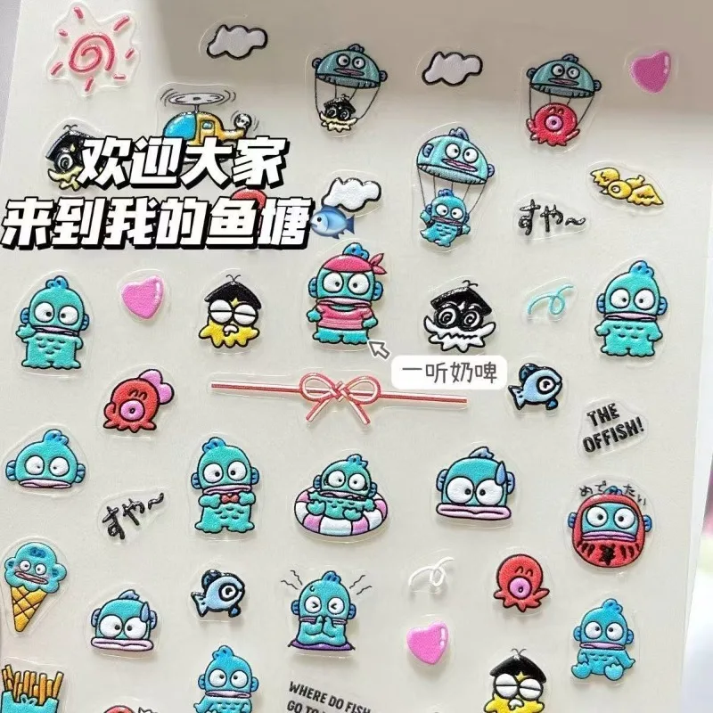 

Cute Hangyodon PVC Nail Stickers Anime Action Figures Personal Graffiti Sticker Mobile Phone Case Notebook Anime Decoration Gift