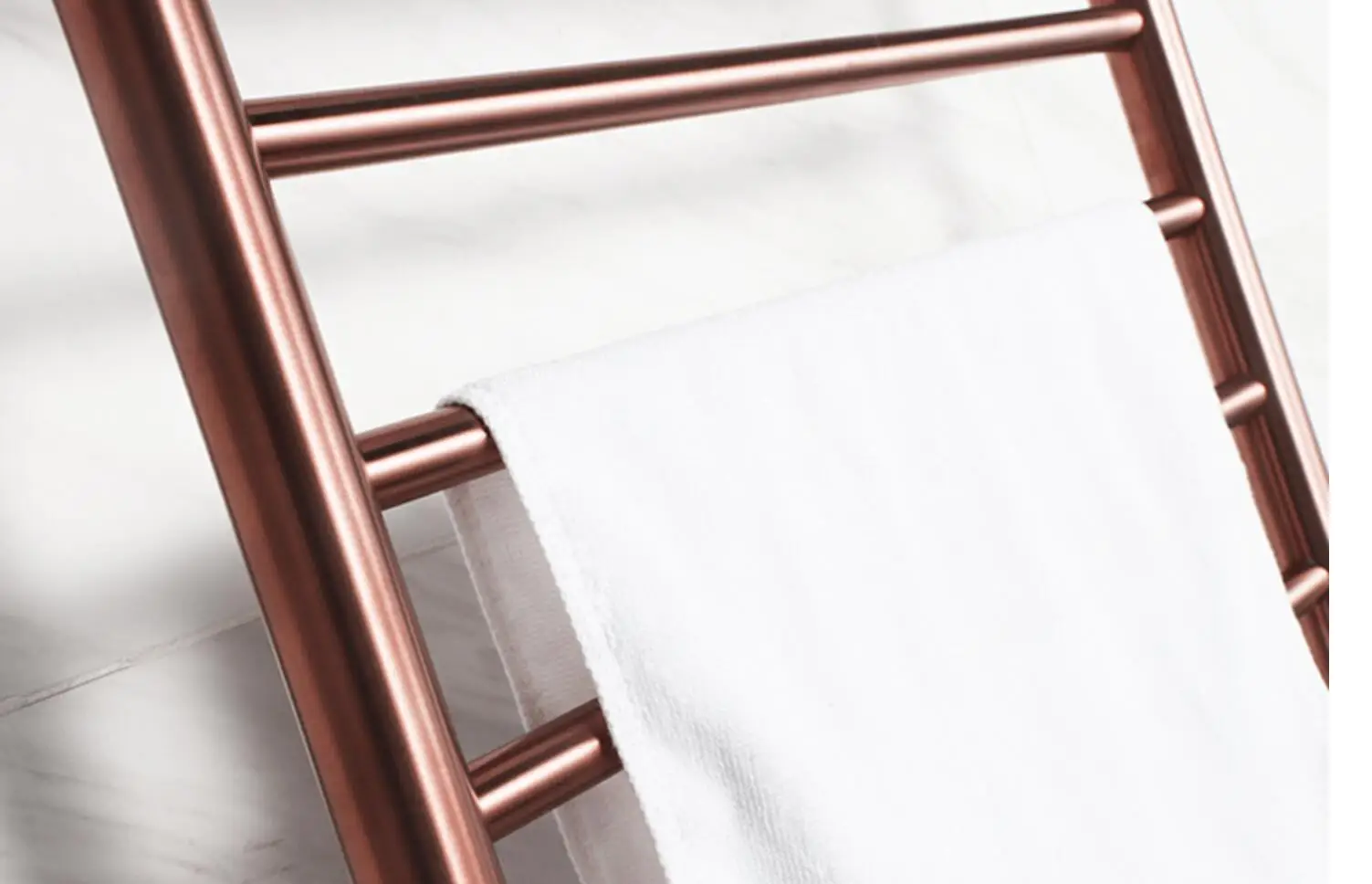 Rose Gold Bathroom 10 Heated Bars Hot Towel Rail, Electric Wall-Mounted Ladder Towel Heater Radiator Towel Warmer Rack