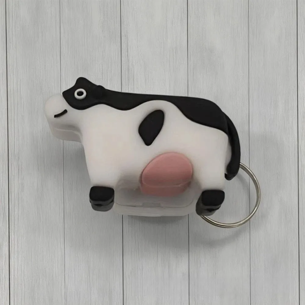 Real Sound Piggy Button Keychain Dog/cow Shape Rechargeable Clicker Sensory Stress Relief LED Light
