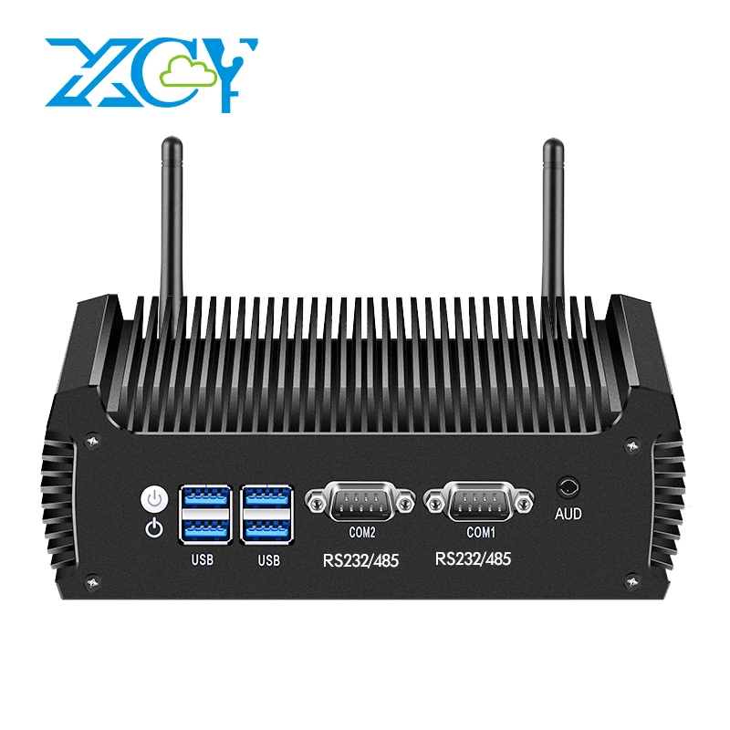 Fanless industriële mini-pc Intel Core 6e 7e 8e CPU's 2x COM RS232 RS485 2x GbE Win10/11 Linux 4G SIM WiFi GPIO TPM-uitbreiding