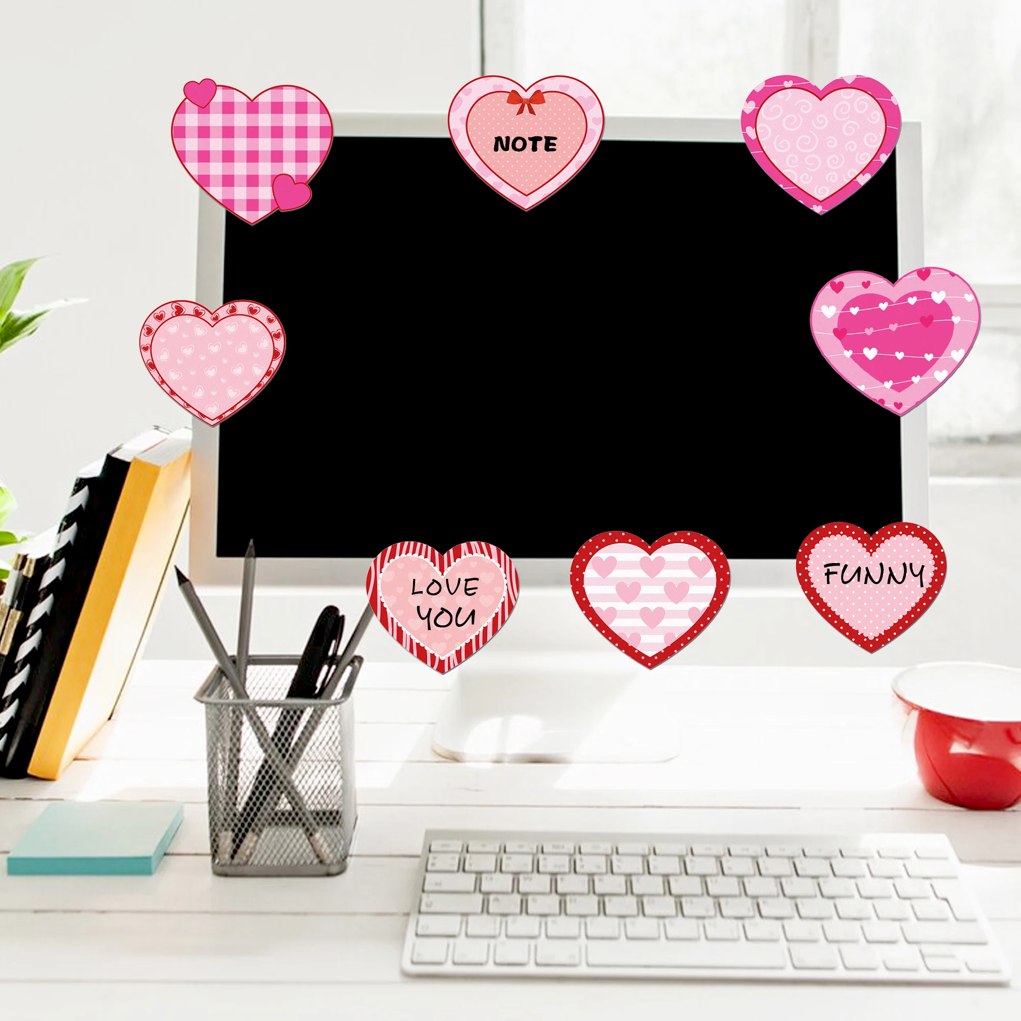 Valentine\'s Day Love Pattern Sticky Notes Notepad For Office Gift Valentine\'s Day Party Decoration Supplies