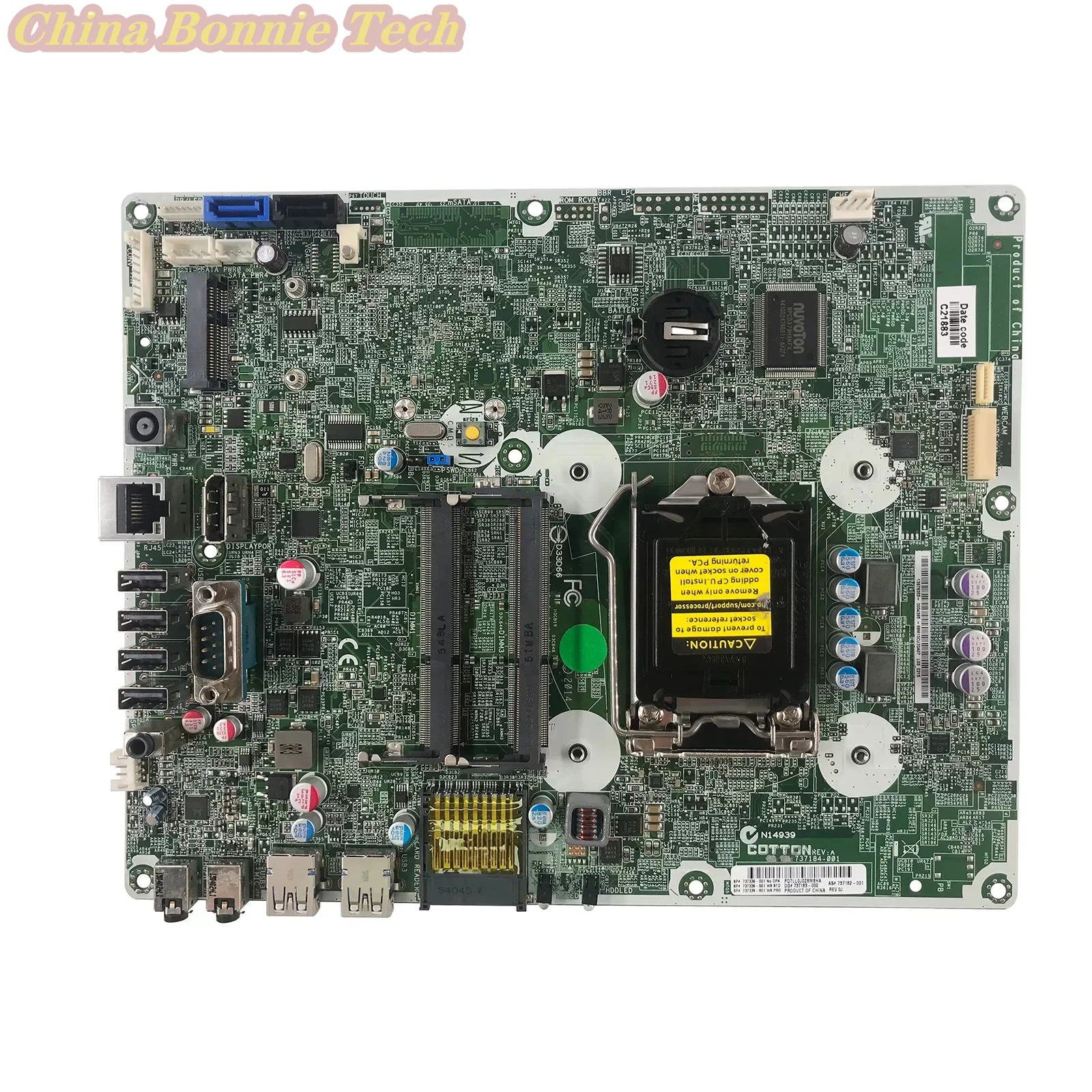 

737339-001 737182-001 737184-001 737183-000 for HP ProOne 400 G1 Desktop All-in-one Motherboard COTTON