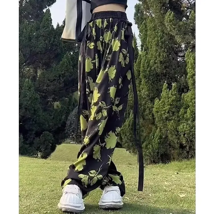 

Women's European and American Digital Printed Long Wide Leg Pants Casual Pants Harlan Pants Casual Loose Pants