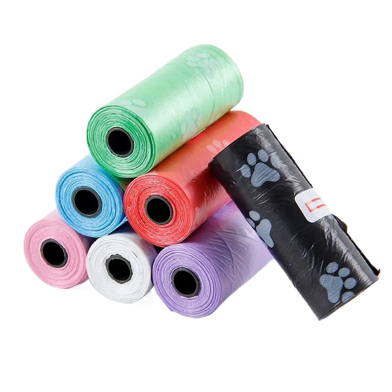 1-50 rollos de bolsas biodegradables para excrementos de perros, bolsas gruesas de residuos para mascotas a prueba de fugas para pasadas al aire libre, bolsas de basura para gatos, suministros para mascotas