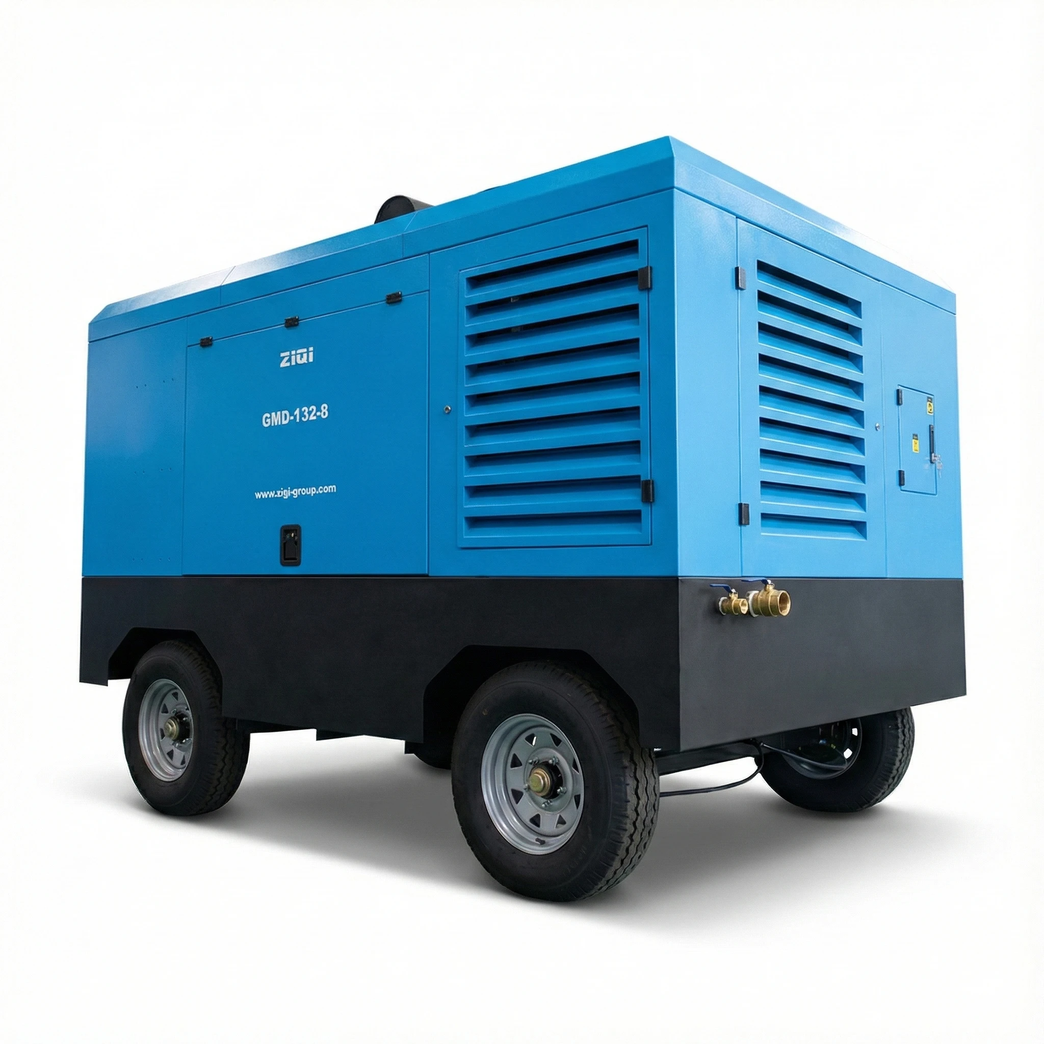 Diesel Portable Air Compressor 132KW 180HP For Solar Piling Rig Photovoltaic Station Construction Towable