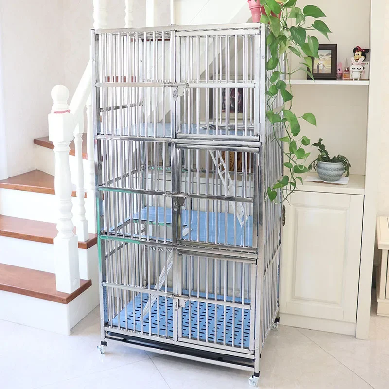 Cat villa Square tube Pet  Large cat house nest  Three-layer stainless steel