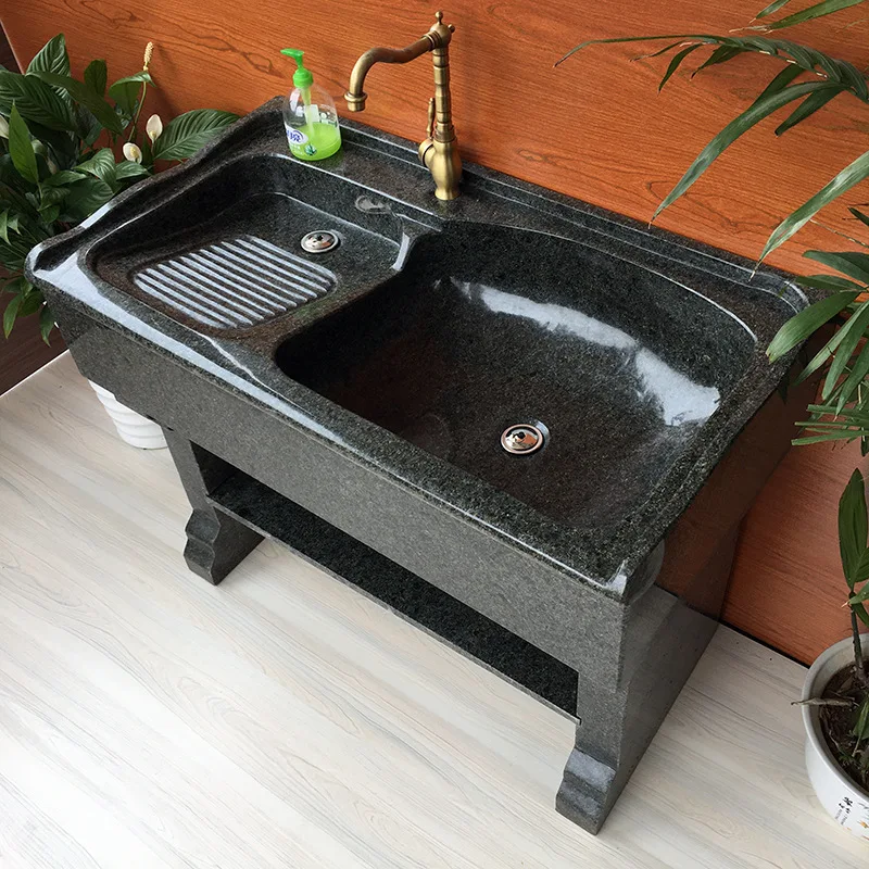 Outdoor marble laundry pool with washboard stone sink courtyard child whole stone natural stone wash basin