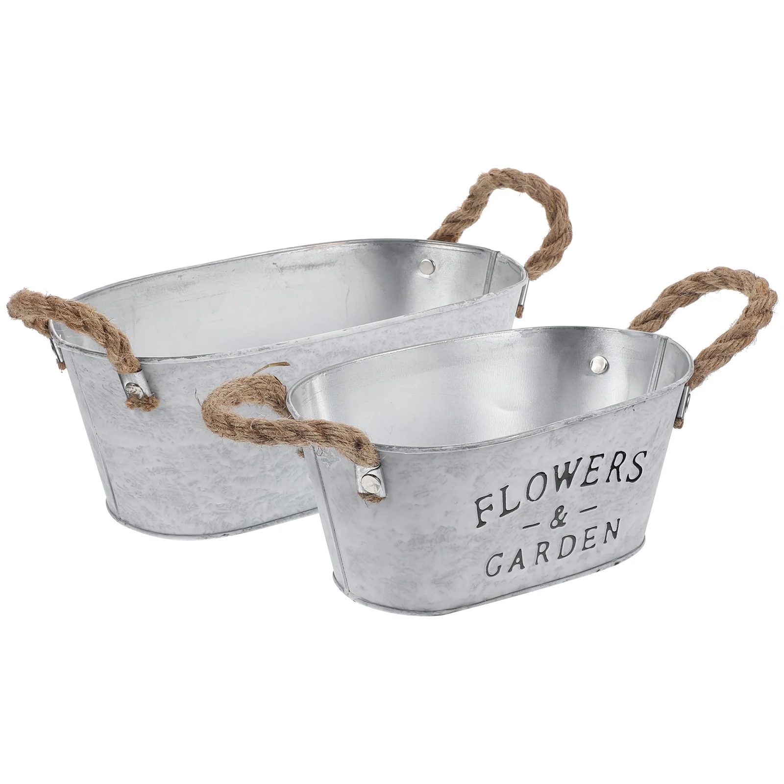 

2 Pcs Plant Retro Holder Decorative Flower Pot Floral Arrangement Container Office Plants