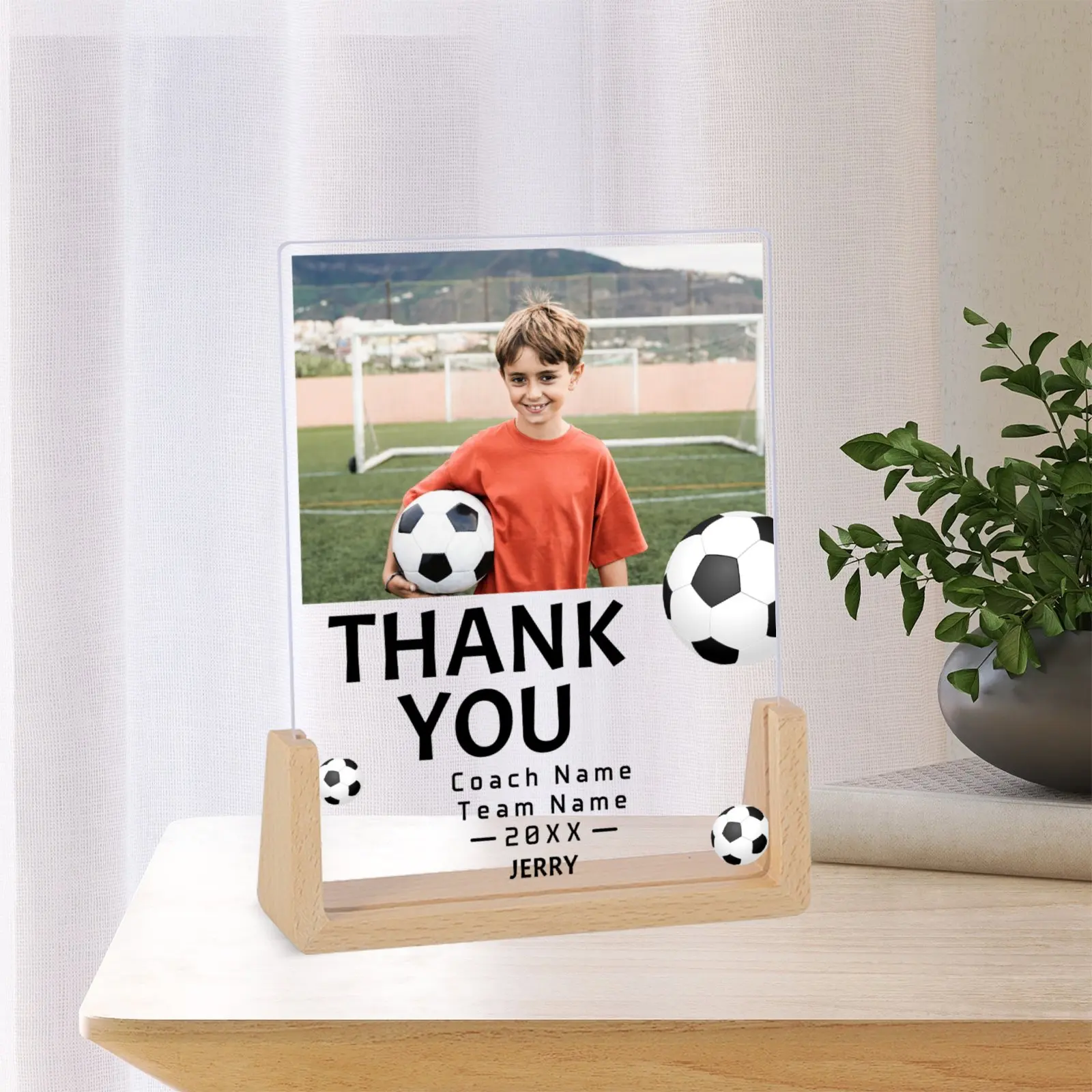 Custom Thank you Gift Sports Photo Frame for Coaches Football Team Birthday Retirement Gifts Personalised Memorial Picture Frame