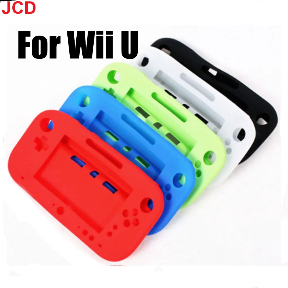 JCD Soft Silicone Rubber Full Body Protector For Wii U Gel Case Cover Skin Shell For Wii U Gamepad Controller Protective Sleeve