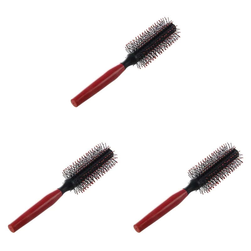 【EXCLUSIVE】3X Professional Wavy Curly Hair Brush Comb Hair Care Pin Cushion Roll Round Comb