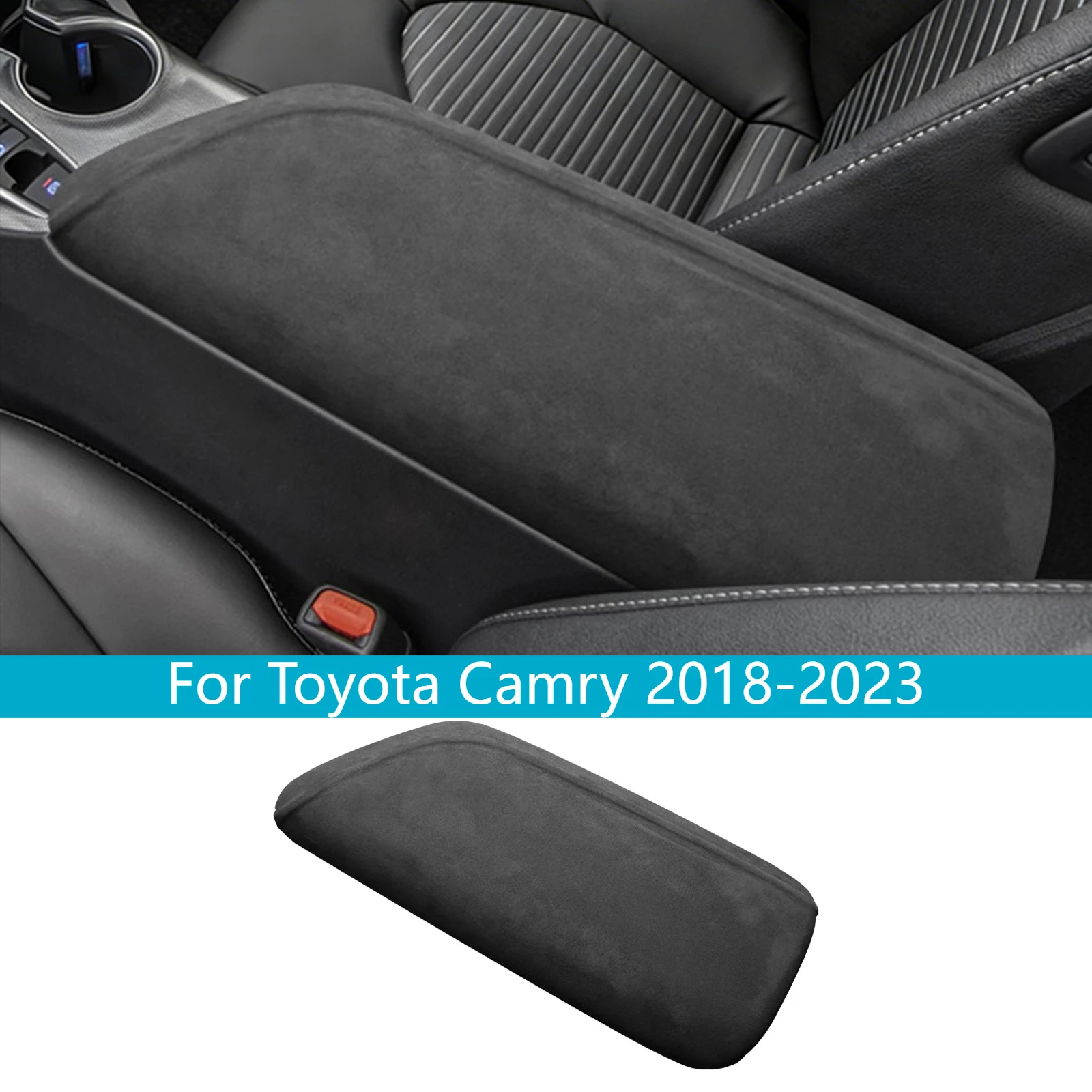 For Toyota Camry 2018 2019 2020 2021 2022 2023 Armrest Box Cover Soft Suede Center Console Lid Stylish Interior Car Accessories
