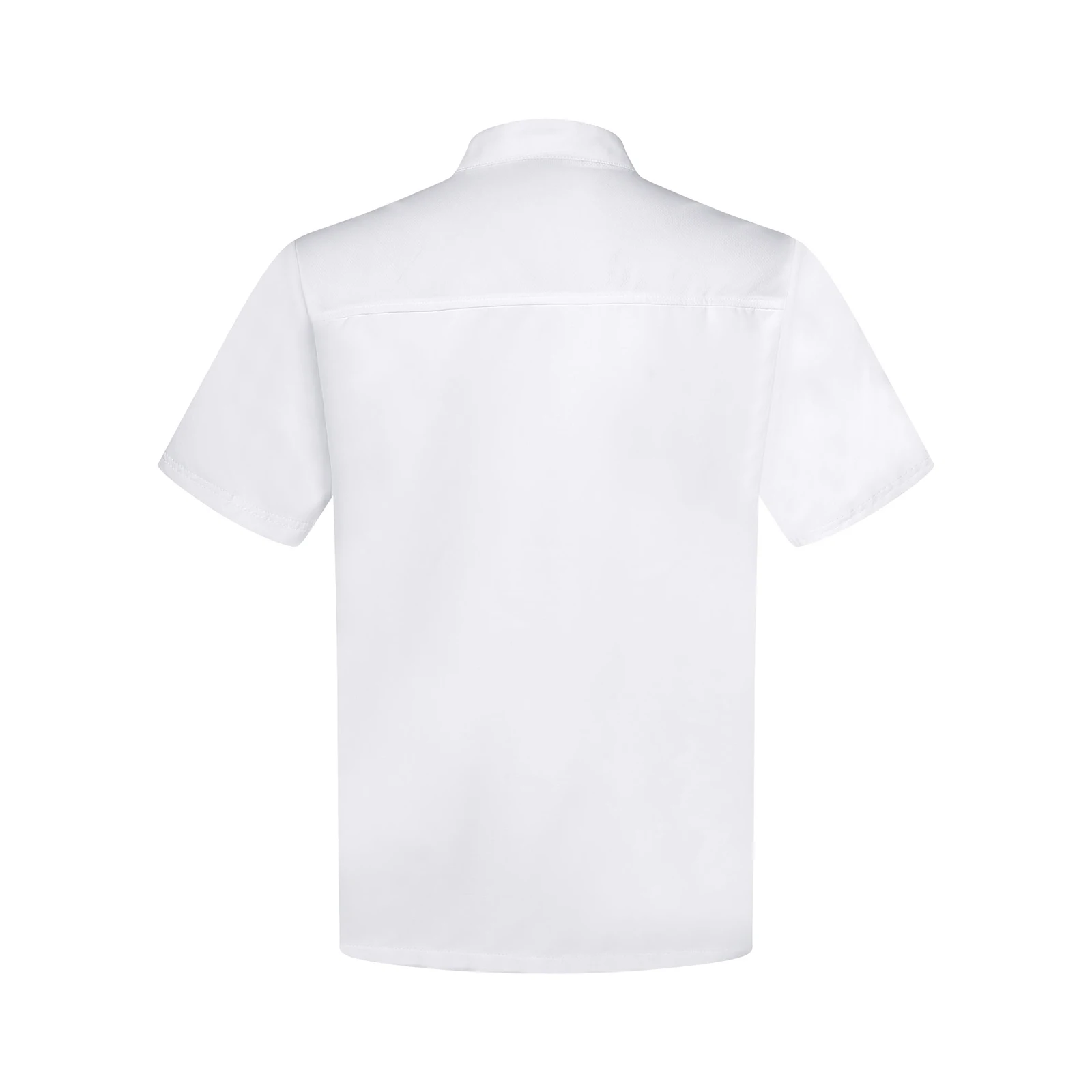 Heren Dames Chef-Shirt Werk Uniform Koks Jas Met Korte Mouwen Restaurant Keuken Blouse Professionele Werkbladen