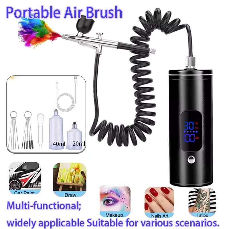 

Аэрограф с компрессором Аэрограф для рисования Мини-пистолет-распылитель для рисования Беспроводной электрический пистолет для рисования Набор аэрографов с компрессором