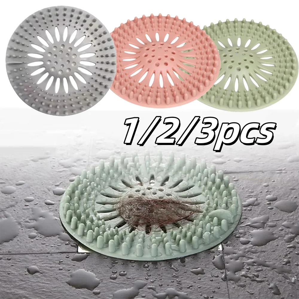 1-3pcs Hair Filter Sink Anti-Blocking Strainer Deodorant Silicone For Bathtub Shower Floor Kitchen Sink Strainer Hair Trap Tools