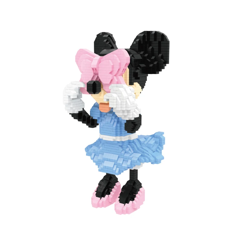 1906 pz + Blindfold Mickey Mouse Micro Building Blocks Classic Disney Minnie Mouse Mini mattoni figure giocattoli per regalo per bambini