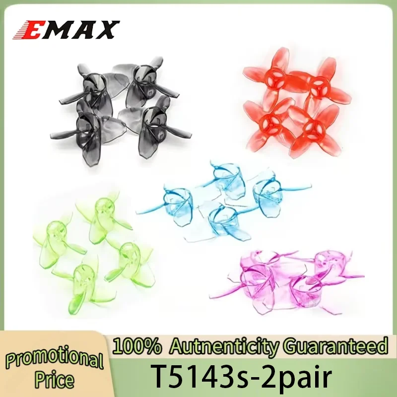 2Pairs EMAX Avan Tinyhawk TH Turtlemode Propeller 2CW+2CCW 4-Paddle 40mm Props for Indoor Flying 08025 Motor