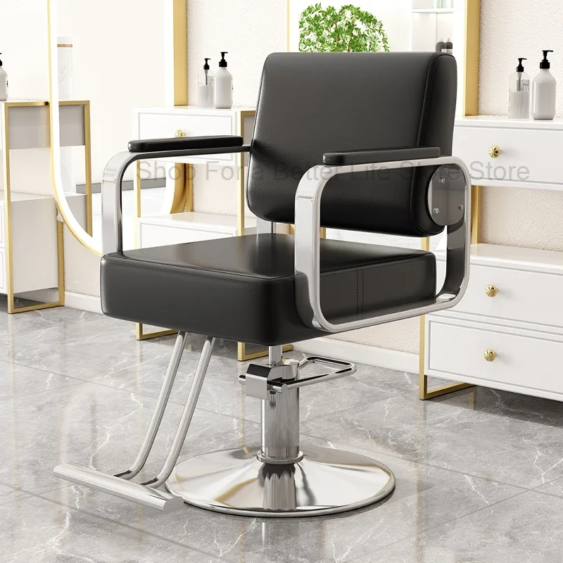 

Spinning Professional Chair Round Leather Vintage Barber Chair Stylist Armchairs Tabouret Estheticienne Salon Furniture DWH