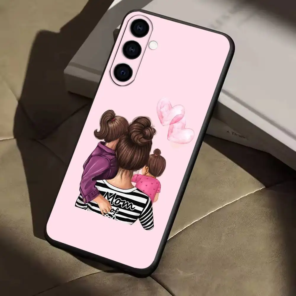 Hermosa madre e hija funda de teléfono para Samsung Galaxy A20,21s,22,31,32,52,53,72,73,80,91 carcasa negra suave
