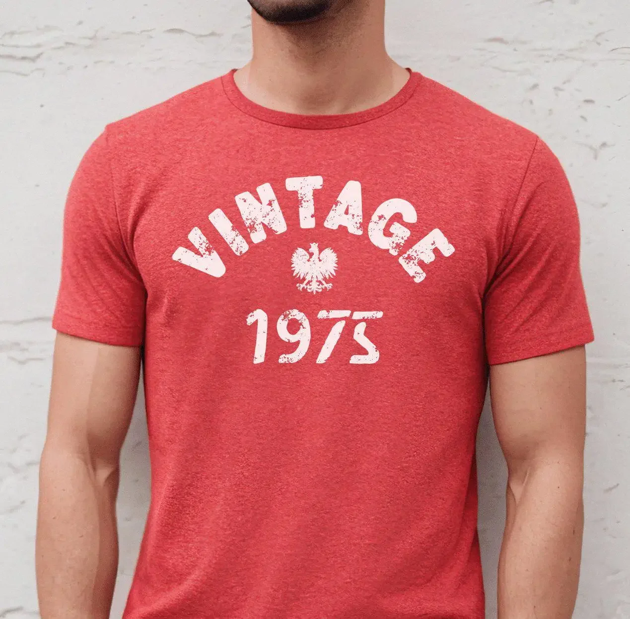 Vintage 1975 Birth Year T Shirt Polish Eagle Birthday Funny for Mom Dad Aunt Sister Friend Born