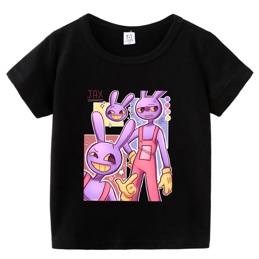 The Amazing Digital Circus T Shirt Girl Pomn Toddler Clothes Cute Rabbit Jax Tee Tops Cartoon Printed Short Sleeve Kids Clothes