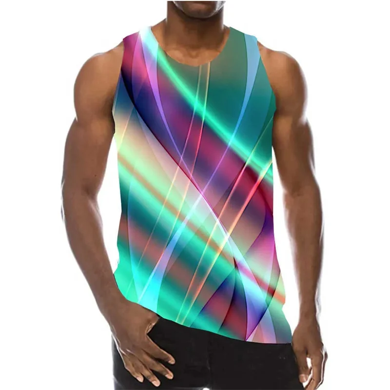 New Fantasy Abstract Graffiti Tank Top Men Clothing Summer Fashion Gym Sports Tops Basketball Vest Quick Drying Sleeveless Ropa