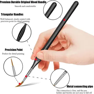 10 peças pincel de pintura de detalhes finos kit de pincéis de pintura em miniatura mini conjunto de pincéis para acrílico, aquarela, óleo, rosto, unhas 8 principais vendas pinceis tinta acrilica - №8