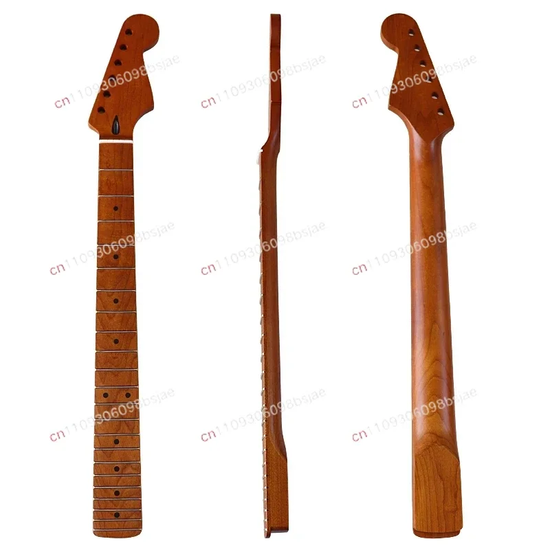 Suitable for Neck 6 Strings 22 Frets Roasted Maple Tiger Pattern Neck, Electric Guitar Musical Instrument Modified DIY