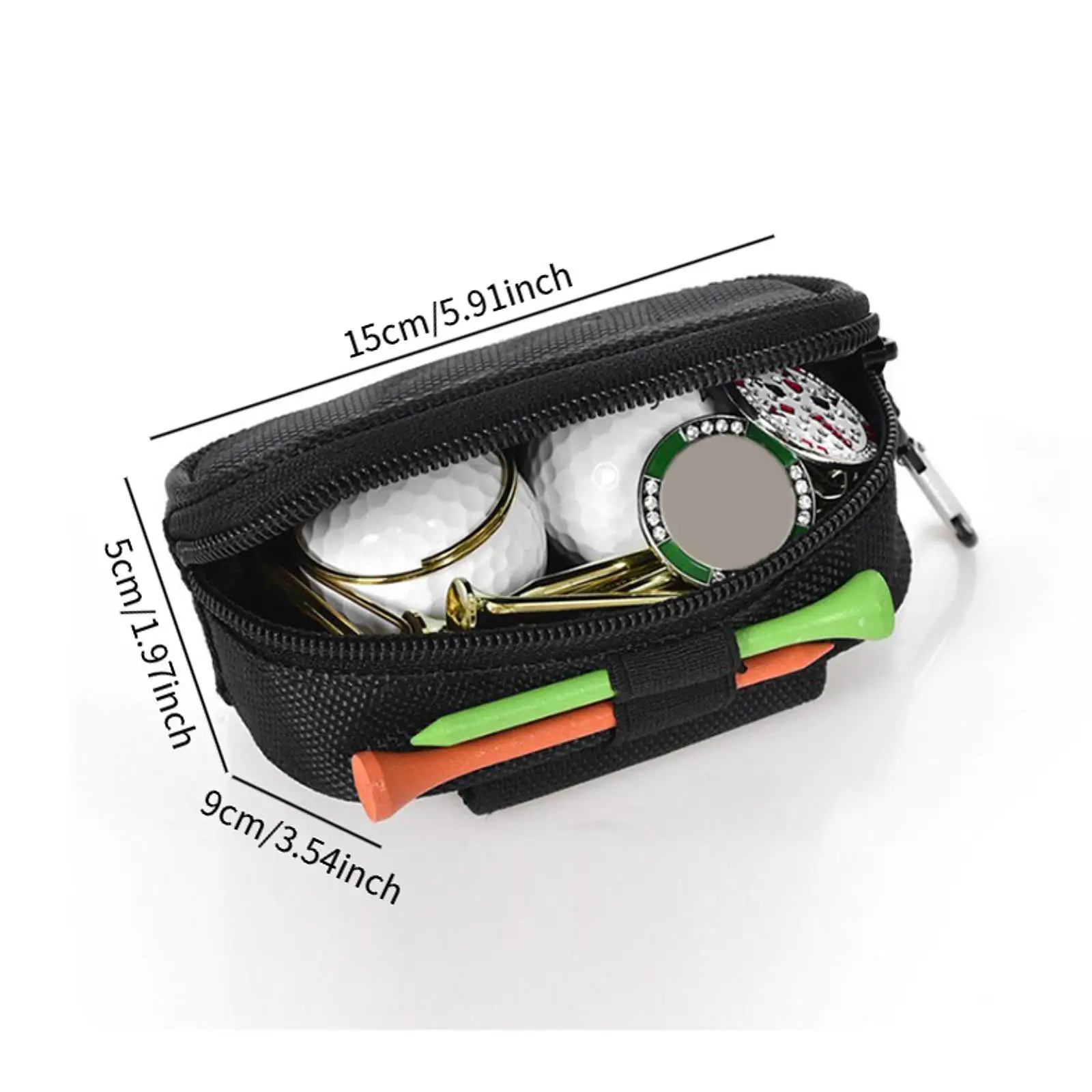 Portable Skull Golf Ball Pouch Mini Pocket Zipper Sports Accessory Bag Organizer for Golf Supplies Gift