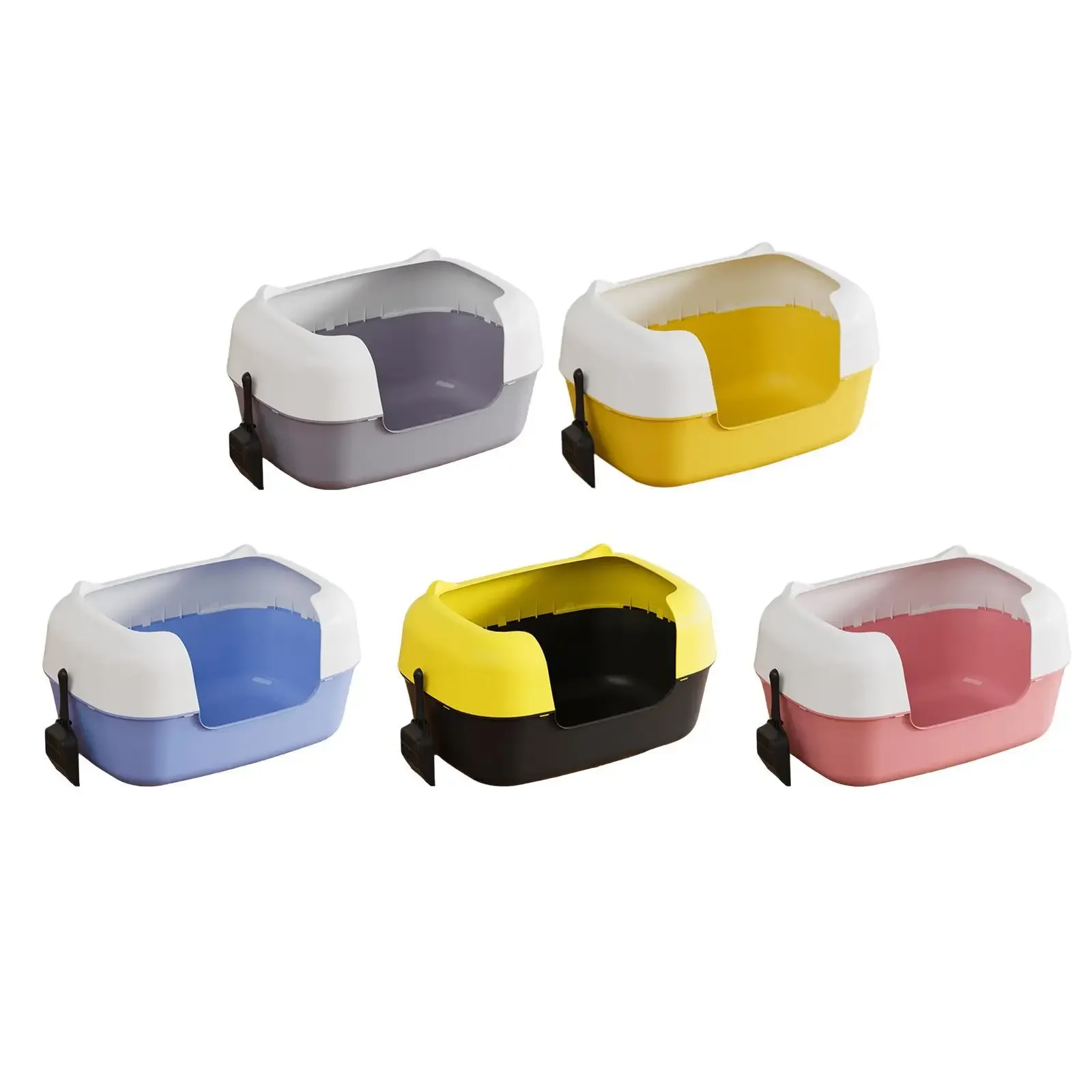 Open Top Pet Litter Toilet Sandbox Kitten Toilet High Sided Kitty Litter Pan Tonepie bottom Cat accessories pet Cats Cat box