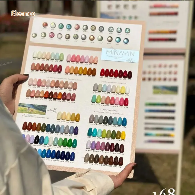 Eleanos 168 Stück * 15 ml Soak Off UV-LED-Nagelgel-Set mit Farbkarte Nail Art Salon Gel-Nagellack-Set Gel-Set Gel-Nagellack-Lern-Set
