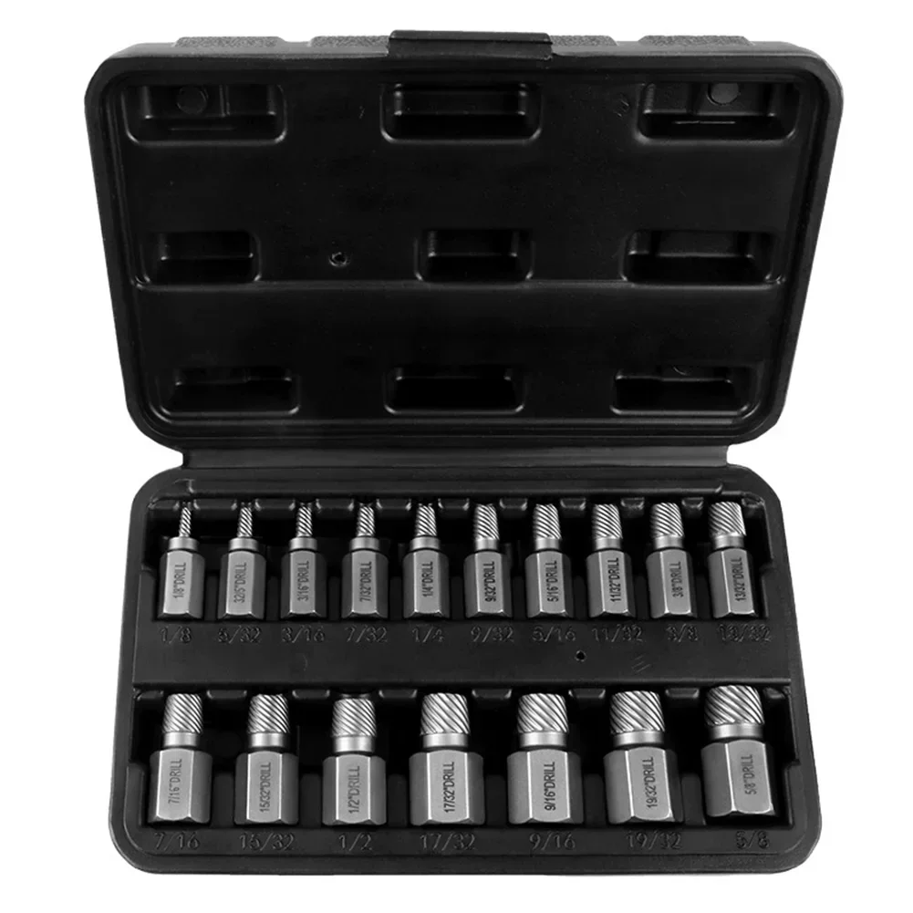 

Multi functional 17 Piece Screw Extractor Kit to Efficiently Remove Damaged Bolts from Cars or Construction Sites