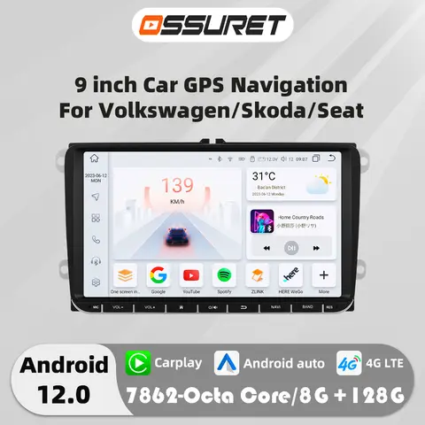 Android 12 Autoradio GPS multimedia Stereo För Vw GOLF 5 POLO Sedan PASSAT B6 CC Radio TOURAN SCIROCCO CADDY Jetta Skoda Seat 10 best sales VW Caddy-radio - №3