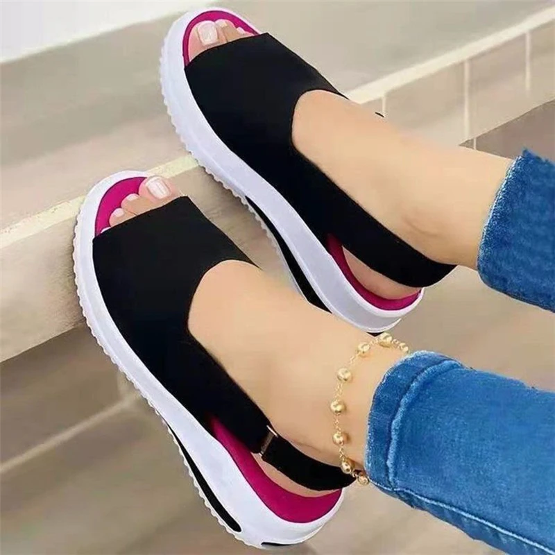 

Women's Sandals Summer 2023 New Open Toe Casual Flat Platform Sandals Female Slippers Elegant Ladies Shoes Chaussure Femme