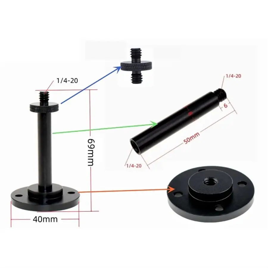 Desktop Licht Stand halterung Aluminium 1/4 "Schraube für Outdoor-Camping Laterne Lampe Reise Picknick Wandern DIY abnehmbare Halter Stange – Detail 4