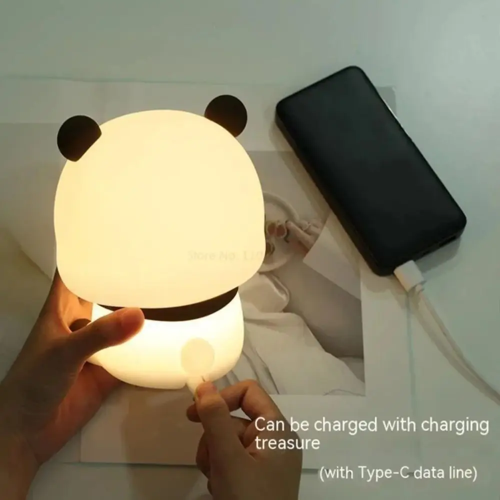 Desktop Ornament USB Rechargeable Bubu Dudu Led Night Cartoon Soft Bedside Night Light Silicone Dimming Sleep Night Lamp Bedroom