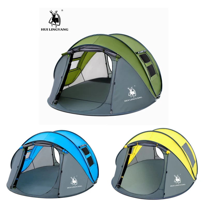 

HUI LING YANG 3-4Persons Pop Up Throw Tent Automatic Waterproof Large Space Family Outdoor Camping Portable Tourist Pergola