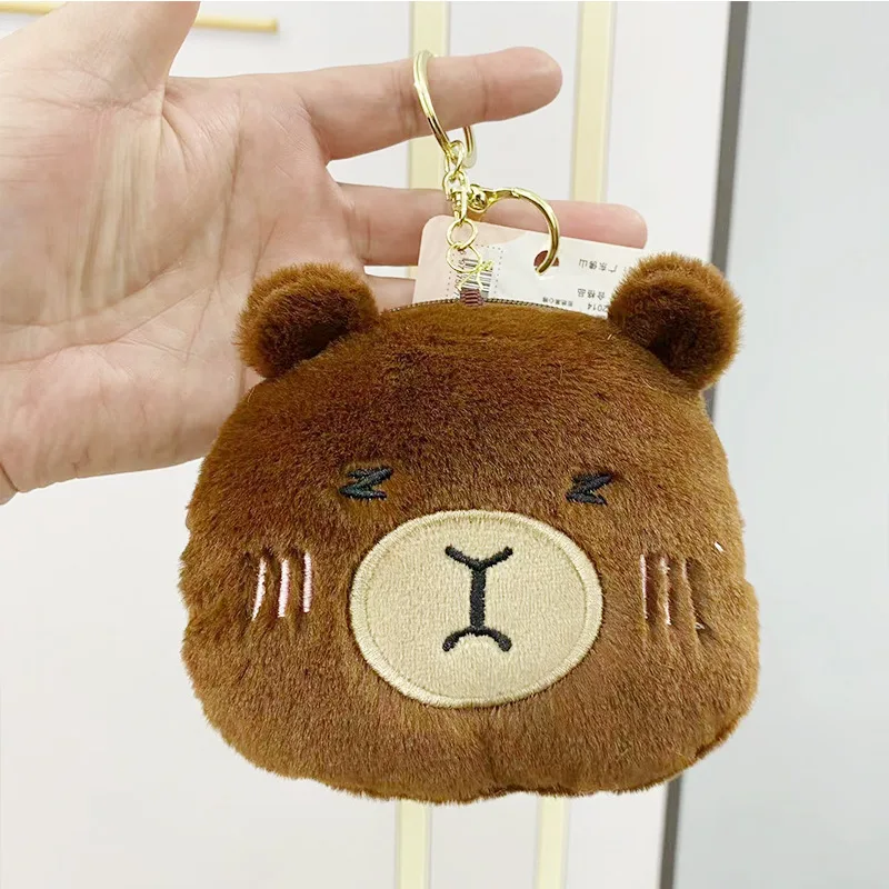 Cute Hipster Kapibara plush pendant Key chain student change purse Bao Zheng doll machine Doll gift