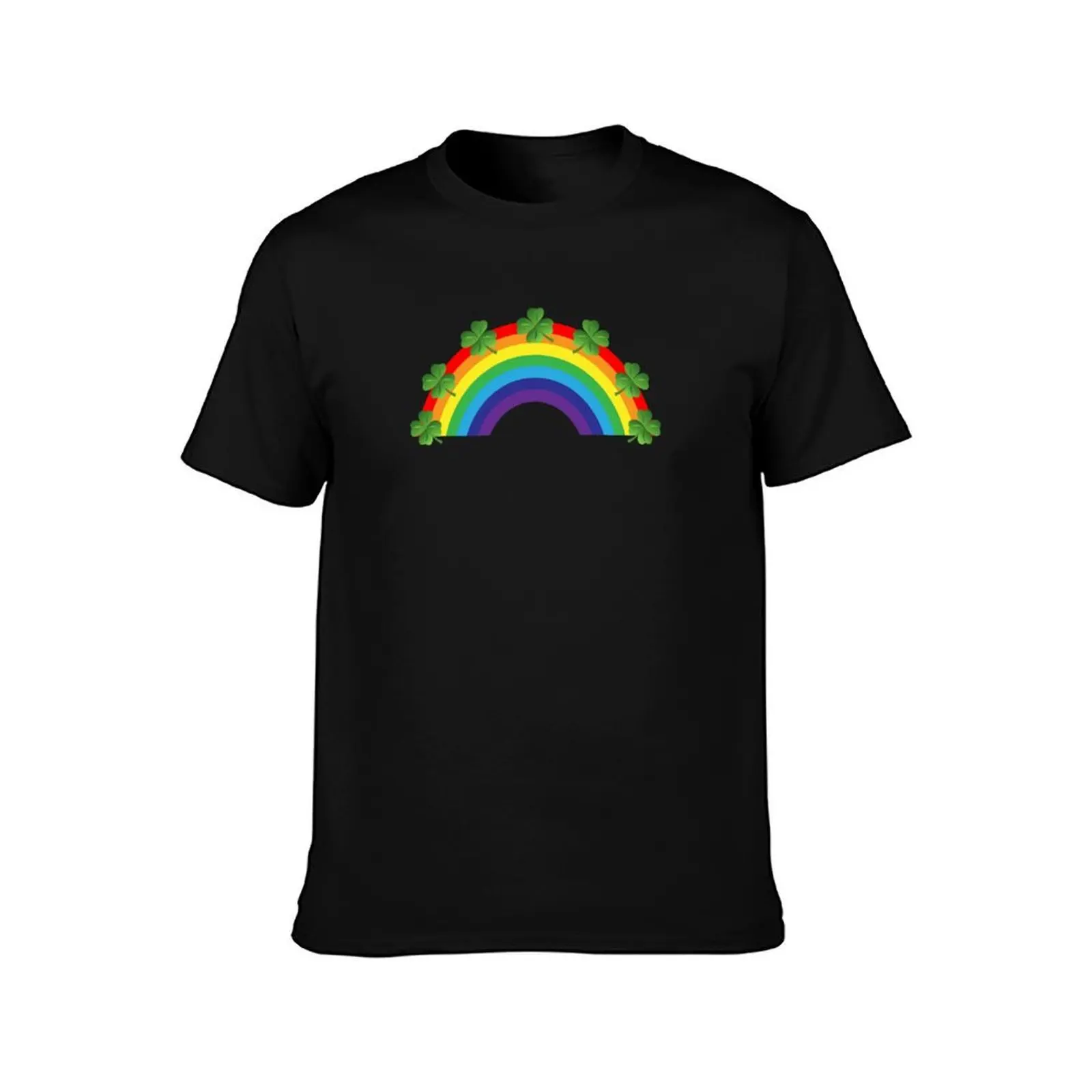 Rainbow Four Leaf Clovers T-Shirt Comfortable Workout Short Sleeve Shirt T-Shirt