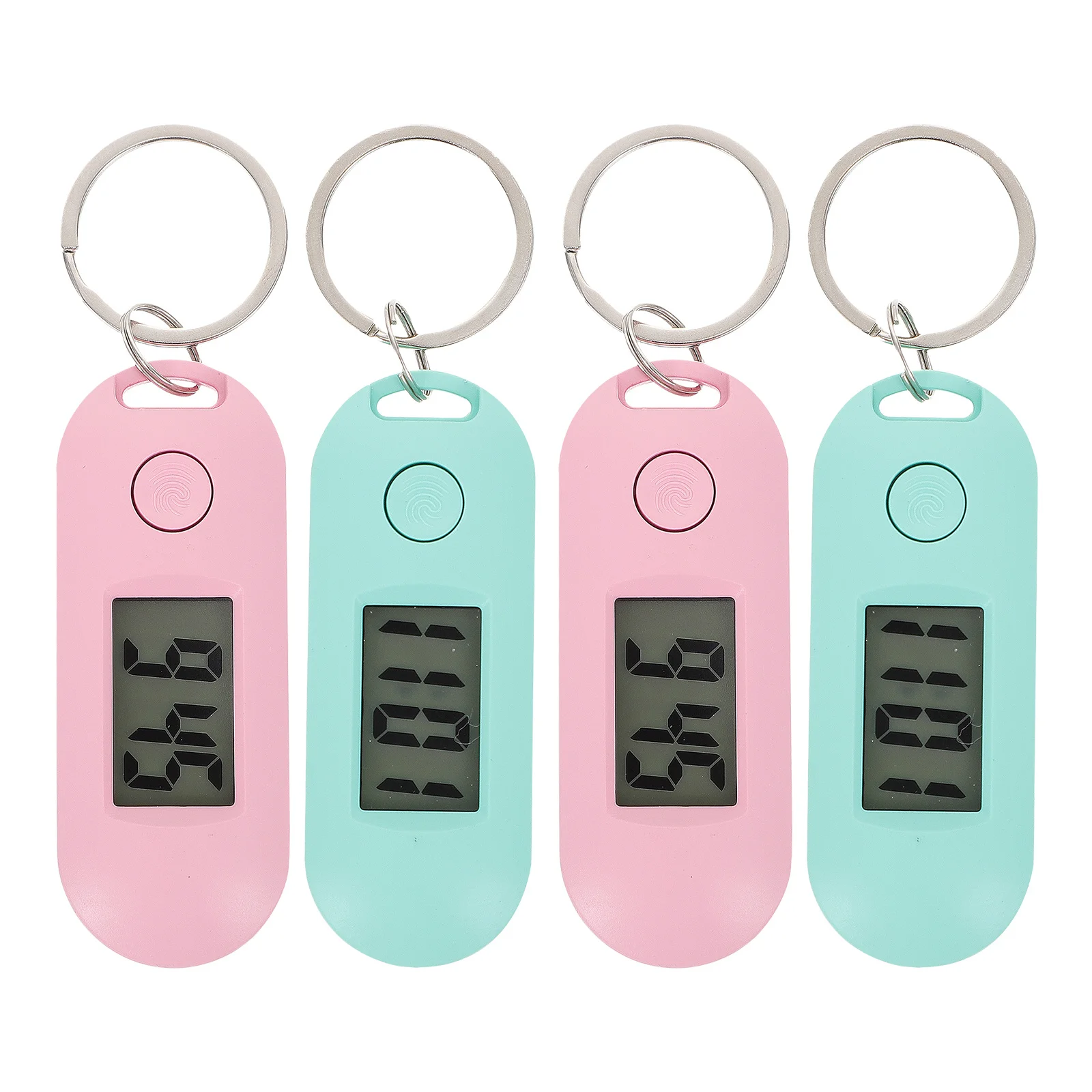

4Pcs Student Keychain Electronic Watch Candy Color Mini Digital Watch Lightweight Backpack Key Ring for Study