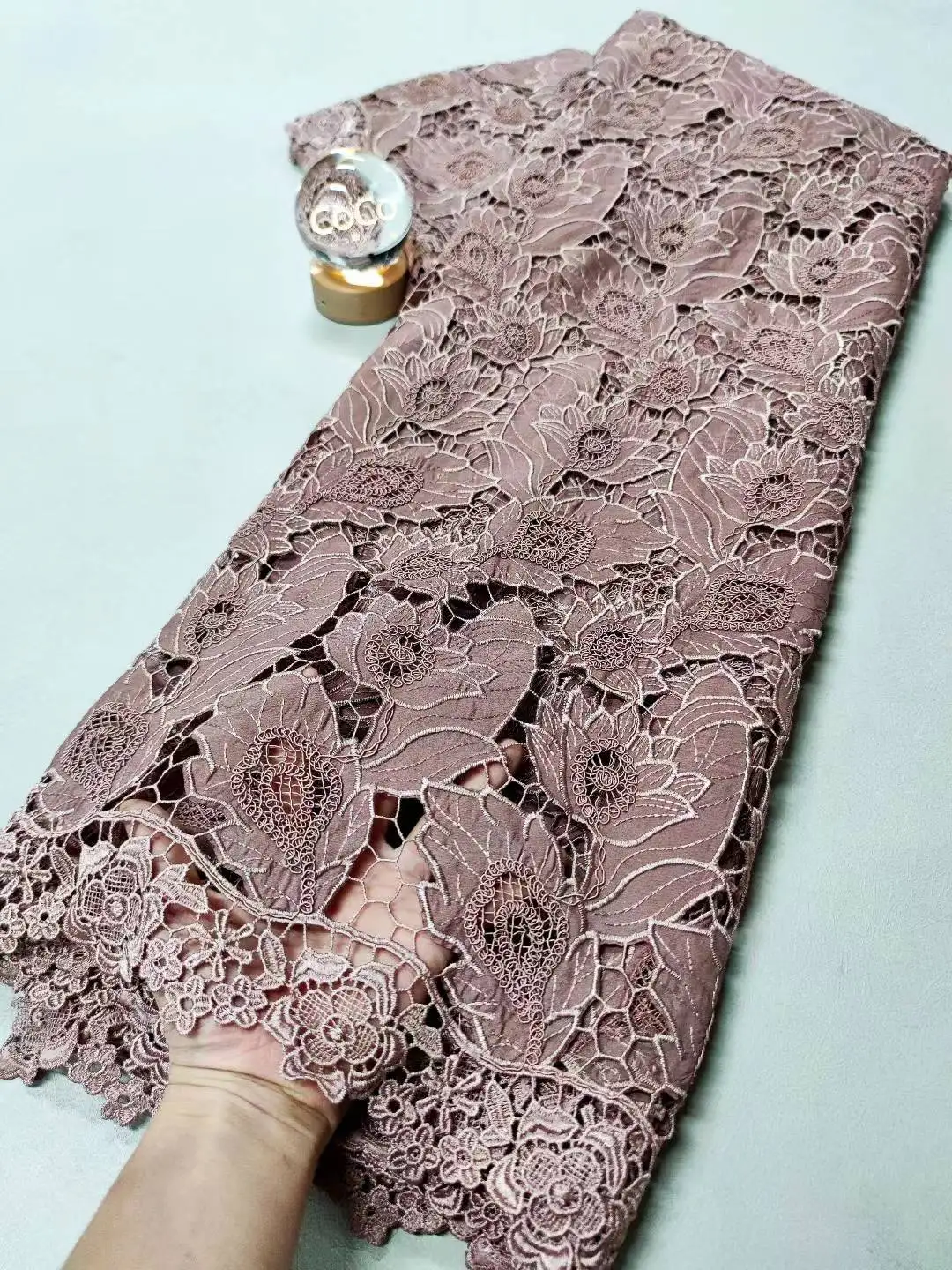 

2025 High Quality Africa Nigerian Tulle Lace Fabric Sequins for Wedding Dress Chiffon Party Guipure Sewing cotton 5Yard XL094