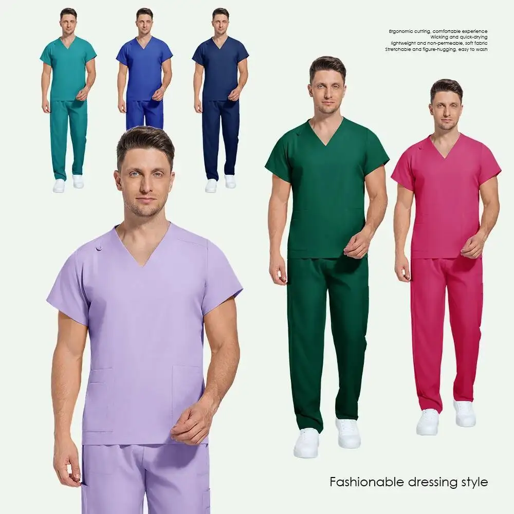 Männer Frauen Unisex Krankenschwester Chirurgische Anzüge Arzt Medizinische Krankenhaus Uniform Top Jogger Hosen Scrubs Pflege Veterinär Uniformen