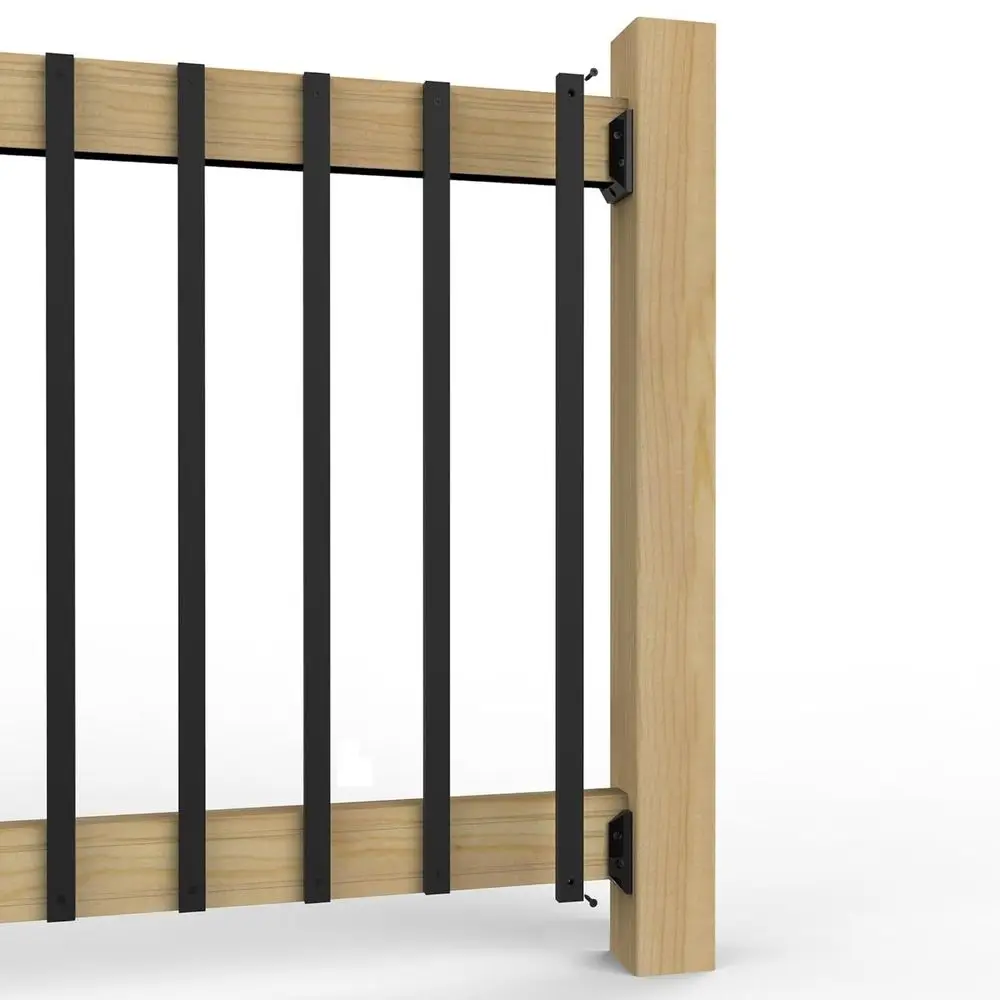 Set of 25 Black Metal Hollow Rectangle Balusters, 32 for Stair Railing and Deck Porch