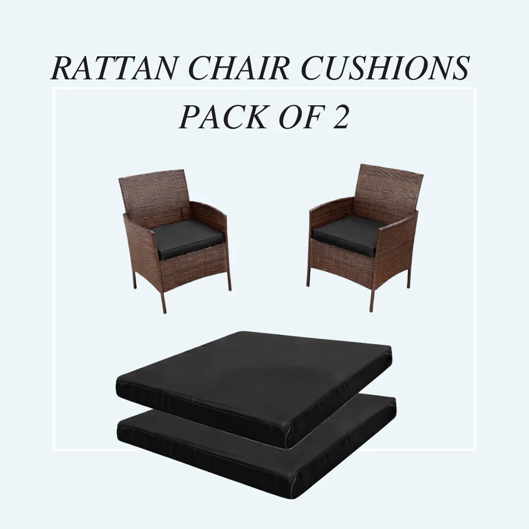 Set of Two Rattan Chair Seat Cushions
