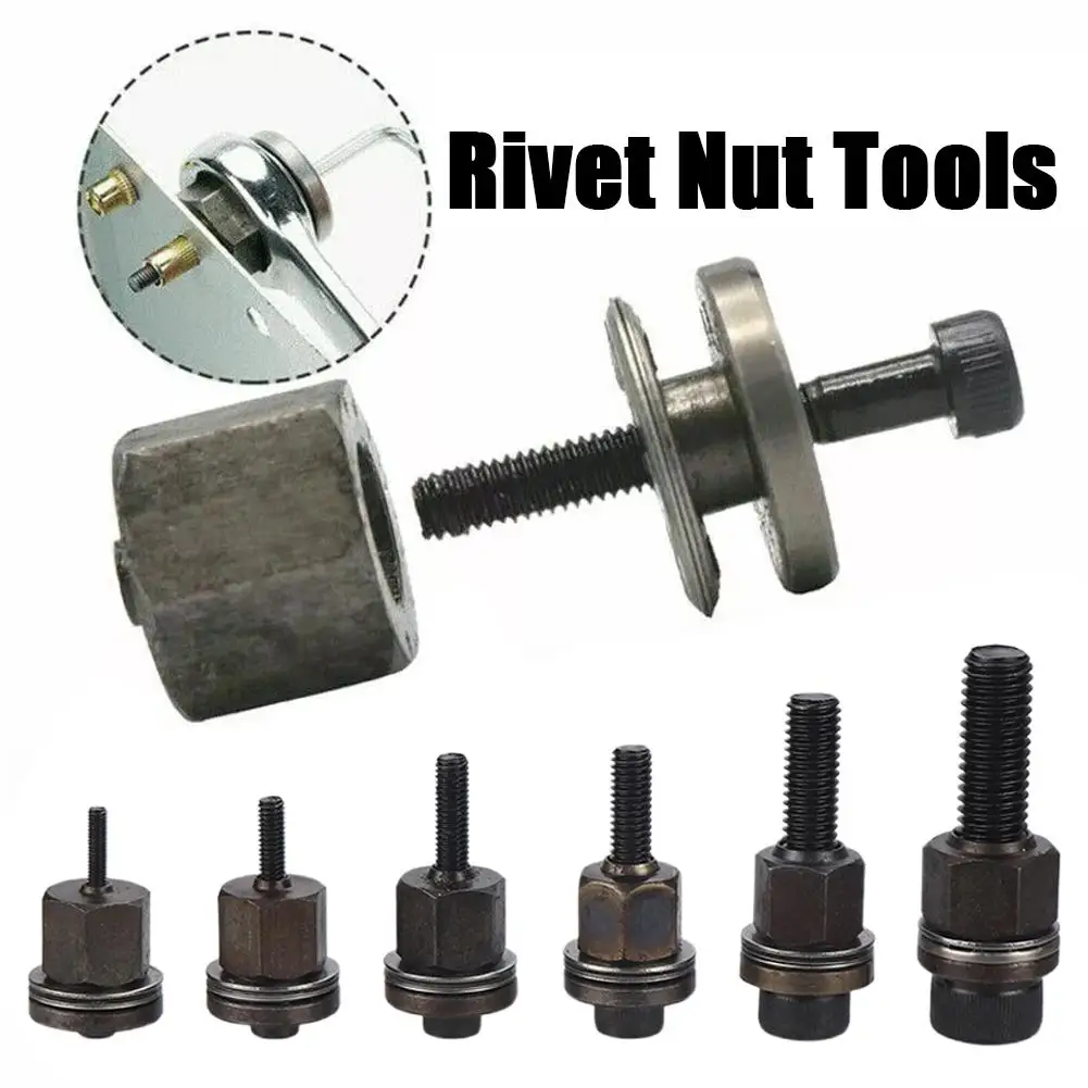 1Pc Ram Head With 20pcs Nuts 21pcs Hand Rivet Nut Pneumatic Pull Nut Gun High-quality Materials Vertical Stripe Pull Nut Set