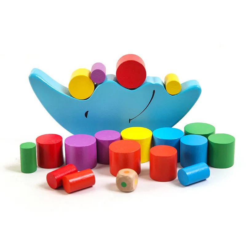 Kids Wooden Toys Moon Star Stacking Balancing Games Educational Toys for Children Building Block Baby Children Balance  Toys