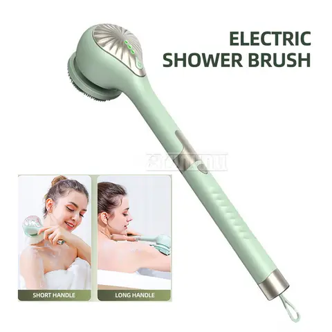 Function household bath massage full body back rub bath vibration waterproof long handle electric bath brush