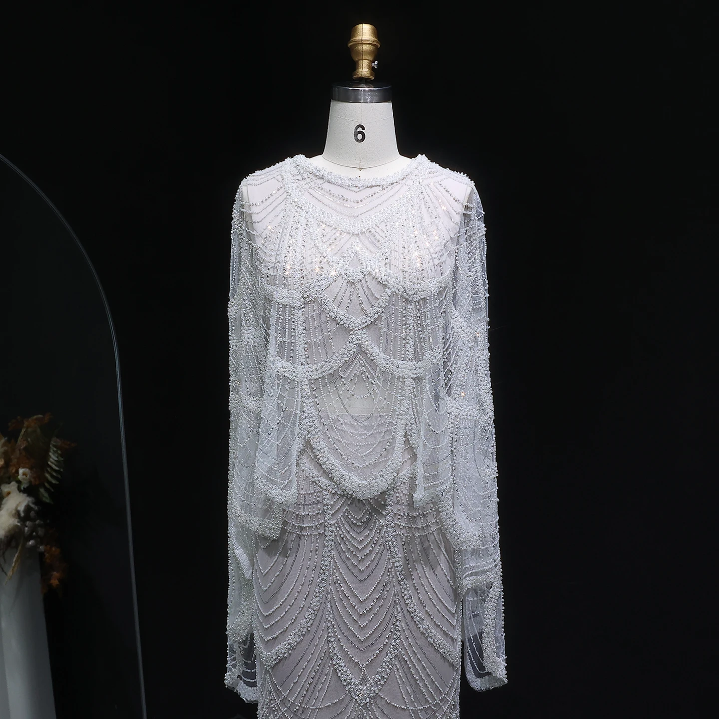 Sharon กล่าวว่าหรูหราดูไบ Nude 2 ชิ้นชุดราตรี Cape Crop Top Mermaid ผู้หญิงงานแต่งงานชุด SS646 ที่กําหนดเอง