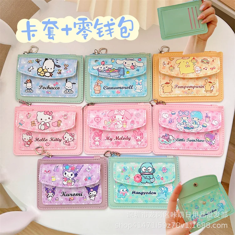 

Kawaii Hello Kitty Zipper Wallet Card Wrap Campus Storage Bag Cute Cartoon Anime Desktop Decoration Female Student Wholesale